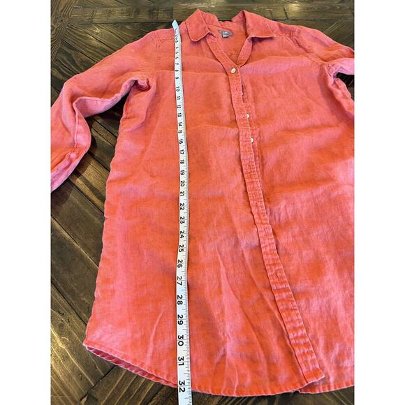 J Jill Long Sleeve 100% Linen Tunic Shirt Women Medium Summer Spring Cottage - Picture 6 of 10